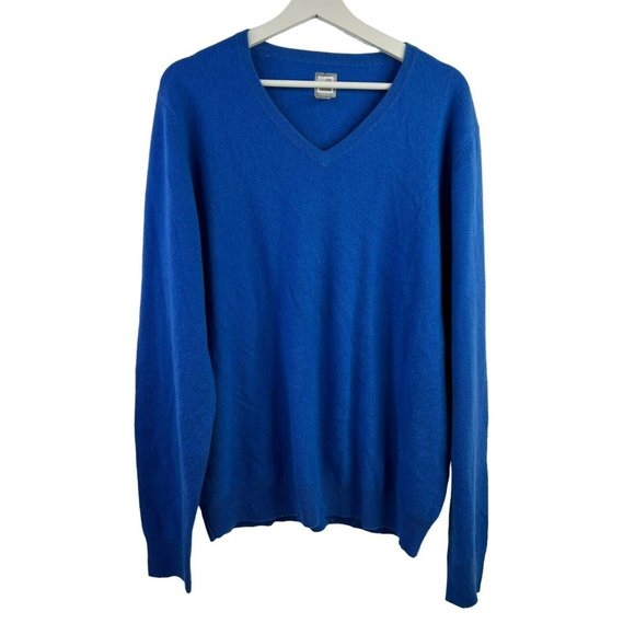 jcpenney | Sweaters | Jcp Mens 0 Cashmere Vneck Blue Sweater Long Sleeve  Super Soft Warm Size Xl | Poshmark